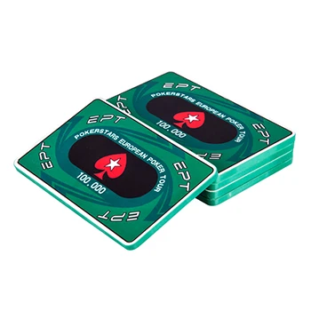Green 100000 5PCS EPT Европейский покерный Тур керамический прямоугольник покерные фишки Профессиональный покерный чип 5 шт 40 г 85*53*3,5 мм - Цвет: Green 100000 5PCS