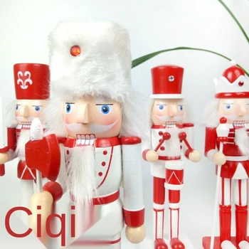 

4x 25cm Nutcracker Ornament Set for Christmas Tree Figures Puppet Toy Gifts