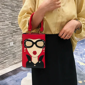 

Red Sexy Cross-body Bags For Women New Fashion Horror Cartoon Ladies Handbag Womens Bag Designer Nightmare Before Christmas