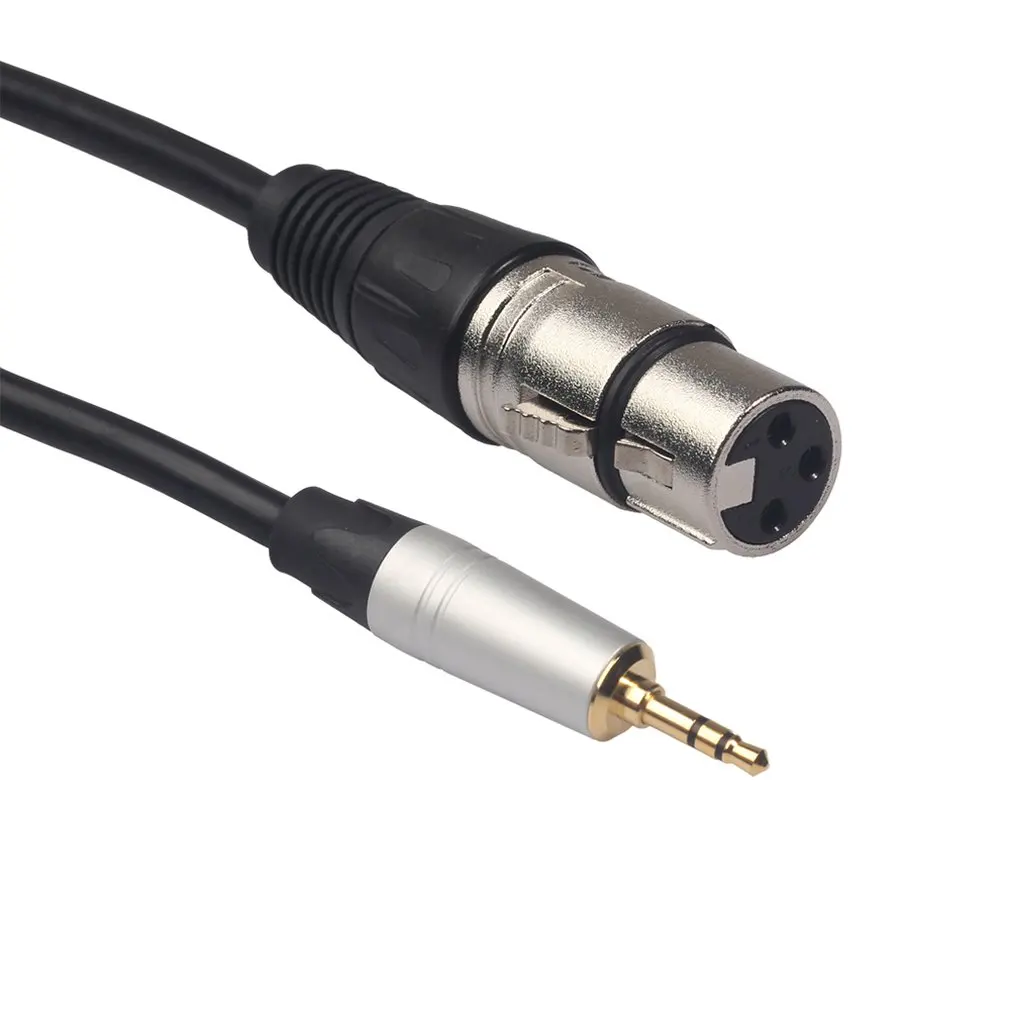 Черный Xlr 3-контактный разъем для 3,5 мм 1/" Trs мужской металлический аудио разъем кабель анти-износ адаптер 0,3 м 3,5 мм xlr адаптер Dropship