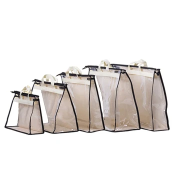 

LBER 5Pcs Non-Woven Fabric Dust Bag for Handbag Transparent Travel Hanging Toiletry Storage Pouch Wardrobe Closet Dust Cover for