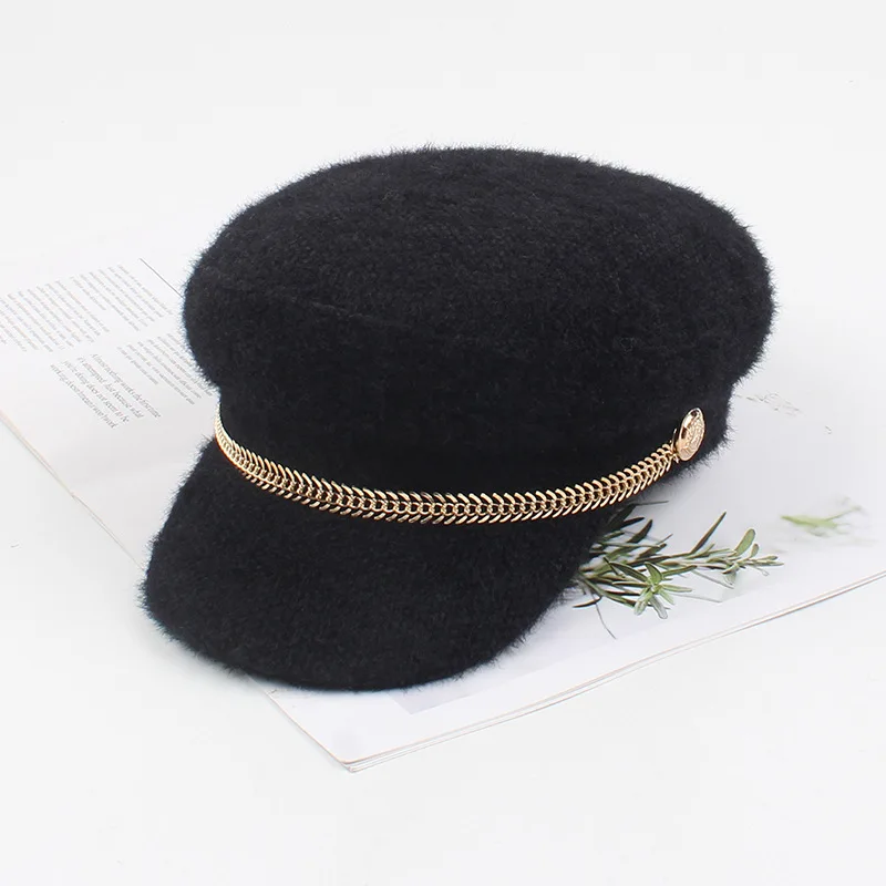 Cotton Newsboy Cap Women Winter Caps Military Vintage Flat Top