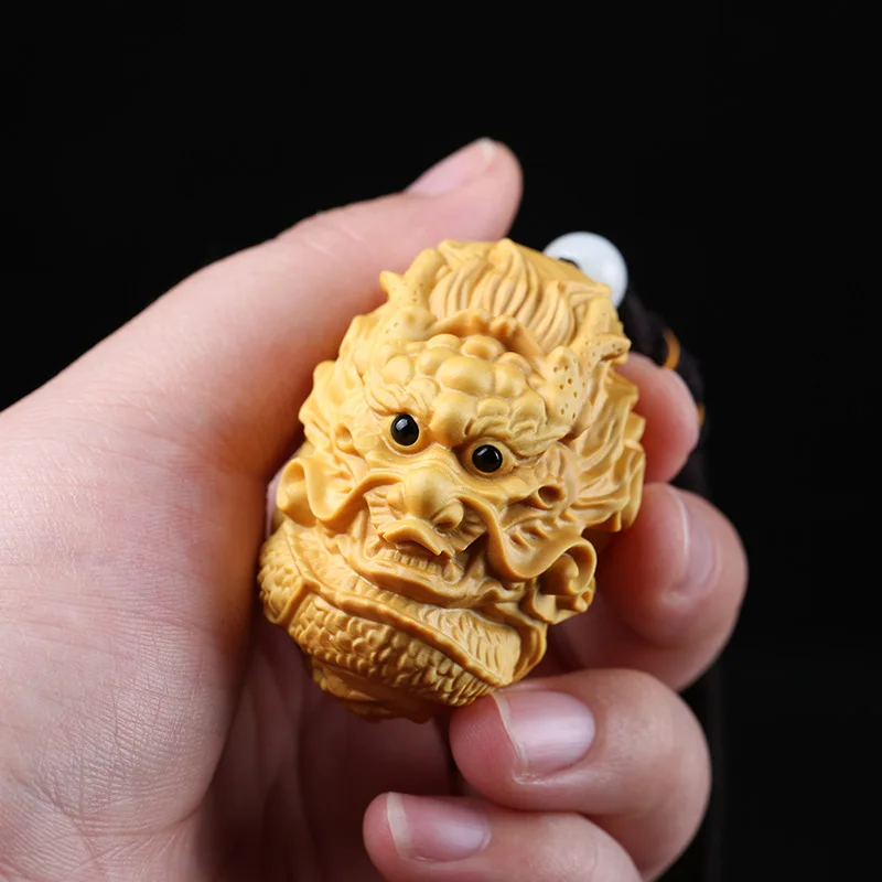 Китайская зодиака голова дракона статуэтки дерево искусство и ремесла