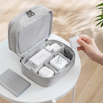 

Convenient Travel Digital Bag Multifunction Power Bank Headset Organizer Double Layer High Capacity Data Line Storage Pouch Item