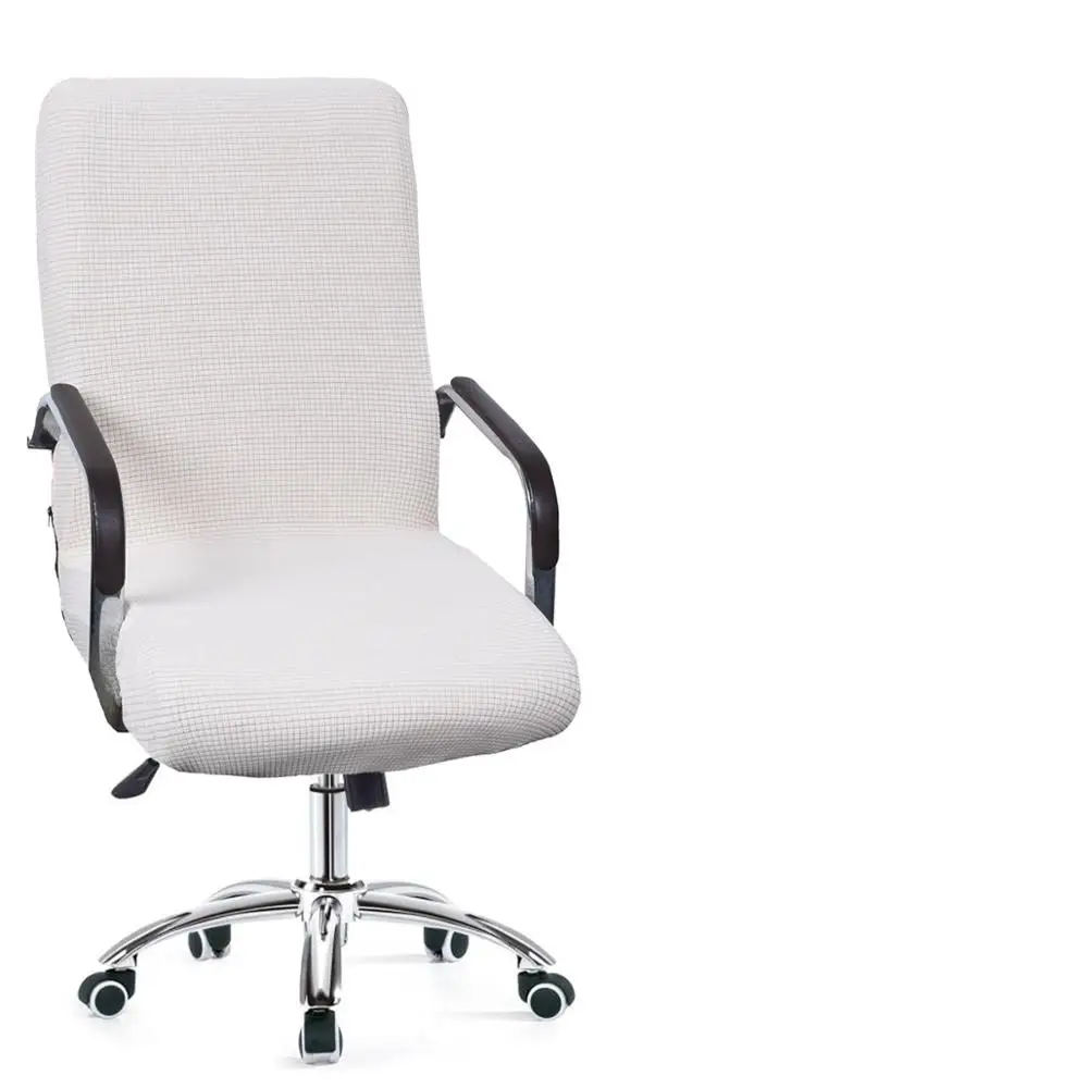 Вращающийся компьютерный Чехол для стула тянущийся офисный налокотник для стула сиденье декоративный стул крышка полиэстер эластичная водонепроницаемая ткань - Цвет: White