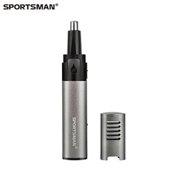 SPORTSMAN SM-423 USB Rechargeable Nose Hair Trimmer Metal Tube Body Nose Hair Shaving Device Water Washing Nostril Cleaner