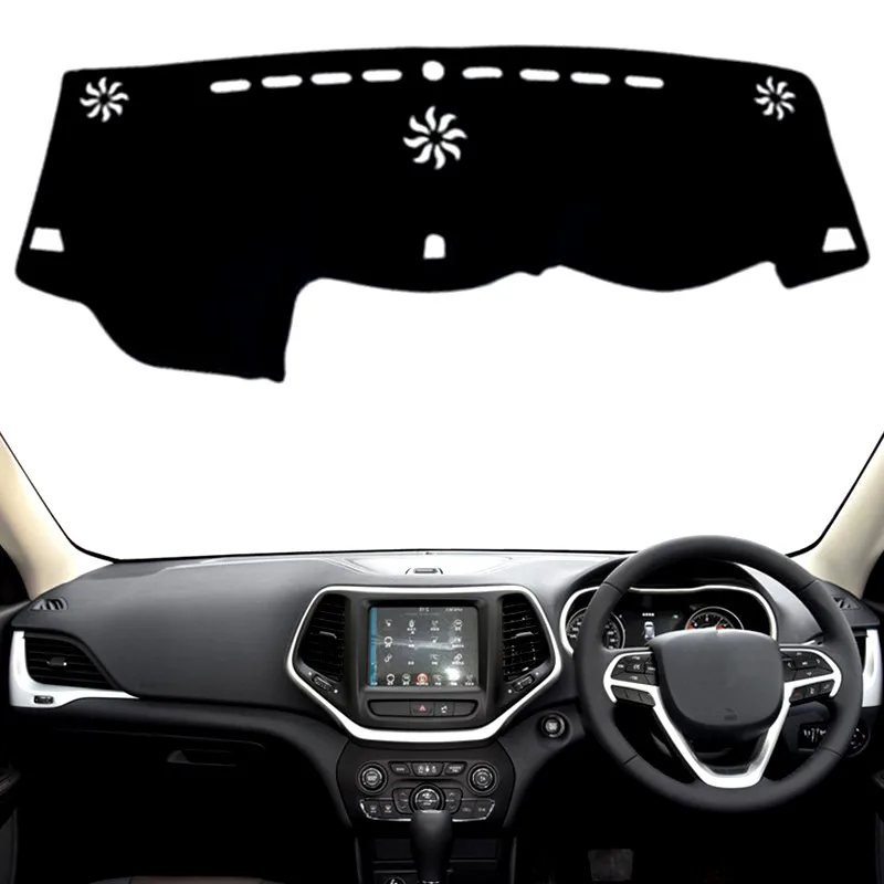 

Car Dashboard Cover Mat Pad Dash Dashmat Sun Shade Instrument Carpet Protector Accessories For Jeep Cherokee 2014-2017 2018 2019