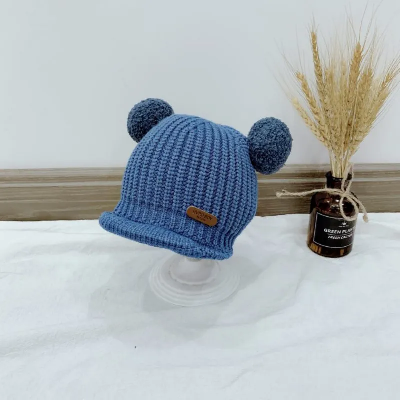 Детская шапка Skullies; зимняя теплая однотонная унисекс Мягкая Детская Милая разноцветная Шапка-бини