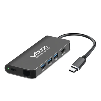 

Vmade USB HUB USB C to HDMI RJ45 Thunderbolt 3 Adapter for Mac-Book Samsung Galaxy S9 Huawei Mate 20 P20 Pro Type C USB 3.0 HUB
