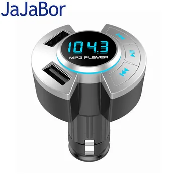

JaJaBor Bluetooth Car Kit Handsfree Calling Carkit Wireless FM Transmitter Car MP3 Player Dual USB Car Charger