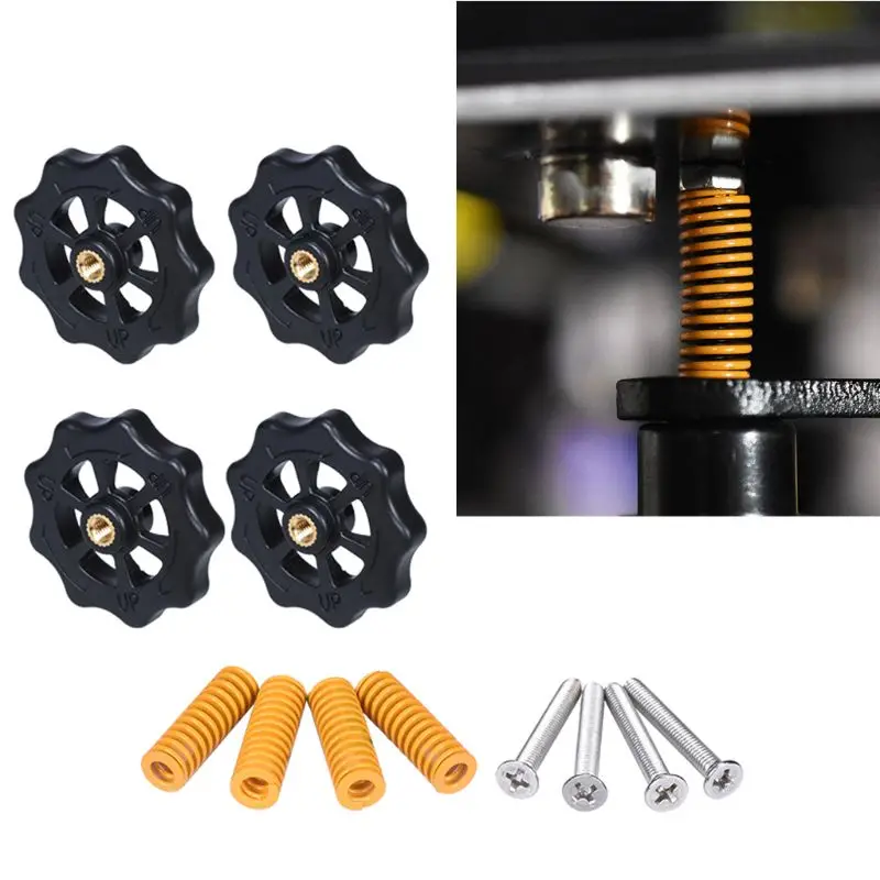 

Upgraded Big Hand Twist Auto Leveling Nut+Spring+Screw For Ender 3 CR-10 CR-10S