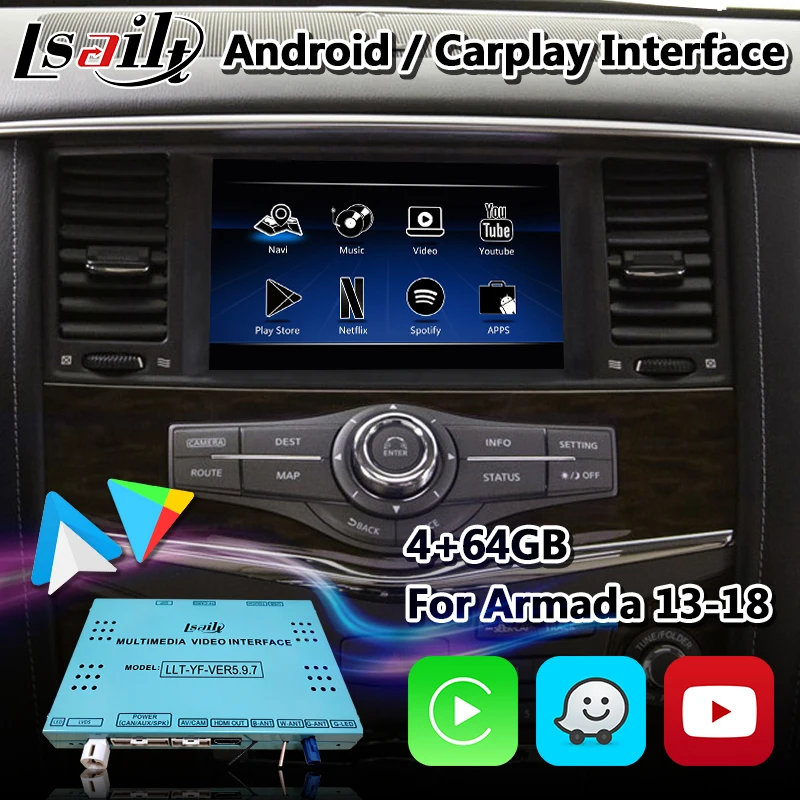 Lsailt Android Carplay Interface for Nissan Armada 2013 2018 Year Car