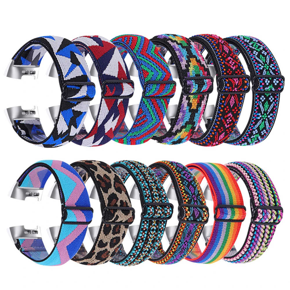 Nylon Wrist Strap for Fitbit Charge 3/4 Elastic Band Soft Bracelet