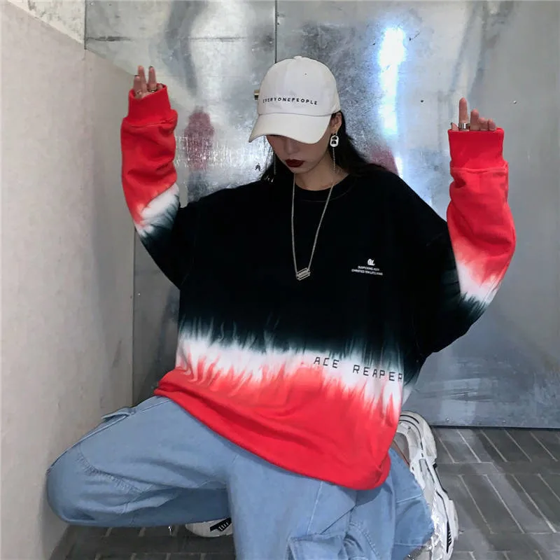 Женские Ulzzang толстовки, весенние толстовки Harajuku с принтом, свободные толстовки с длинным рукавом, модные толстовки для девочек, большие размеры