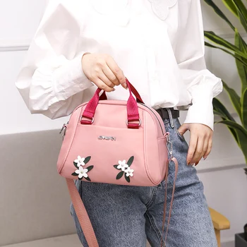 

2020 NEW Nylon Crossbody Bag For Women High Quality Brand Shoulder Bag Floral Pattern Zipper Purse Ladies Hand Bag
