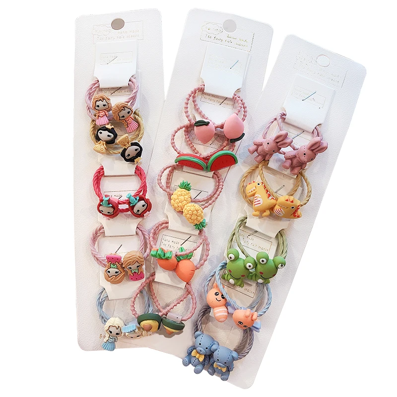 3-6-10Pcs-Set-Girls-Cute-Cartoon-Animals-Fruit-Elastic-Hair-Bands-Scrunchies-Ponytail-Holder-Headbands
