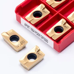 Alta qualidade apmt1604 pder dp5320 torneamento ferramenta carboneto liga inserções apmt 1604 processamento de aço metal original torneamento externo