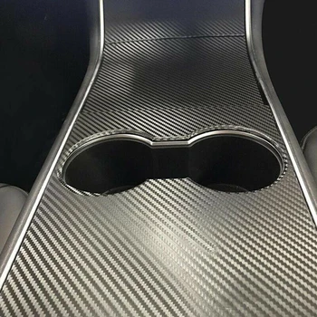 

Carbon Fiber Wrap For Tesla Model 3 Decal Decor Set Kit Parts Dashboard Useful Center Console