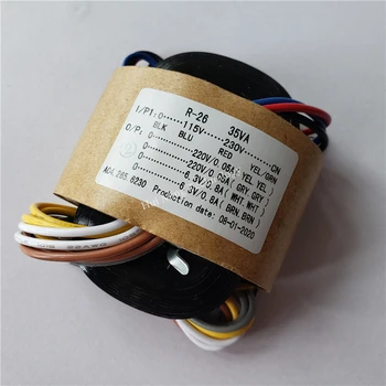 

220V 0.05A 220V 0.05A 6.3V 0.8A 6.3V 0.8A R Core Transformer 35VA copper transformer 115-230V output for tube pre-amplifier