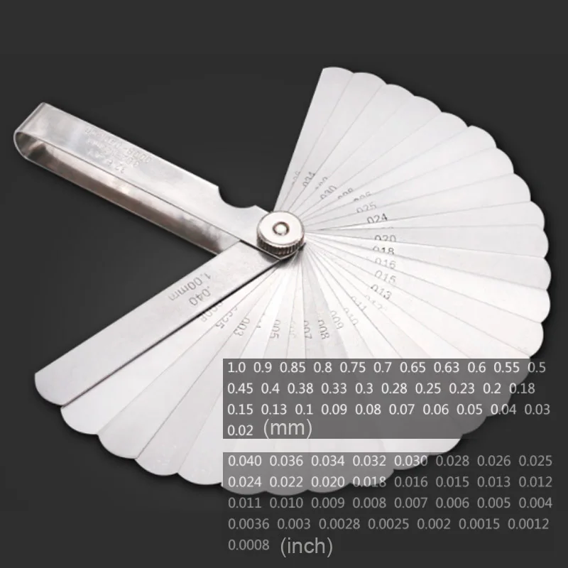 

32 Blades Feeler Gauge Metric Gap Filler 0.02-1MM / 0.0008-0.040 INCH Gage Measurment Tool for Engine Valve Adjustment