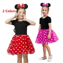 Meninas vestido sem costas design vestidos de festa de aniversário para meninas crianças princesa roupas de ano novo meninas roupas minnie mouse traje(China)