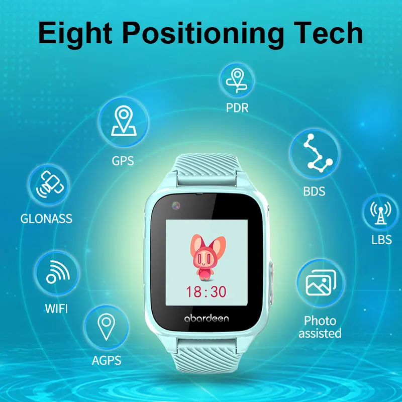  Abardeen V329 Smart baby Watch GPS Glonass locator IP67 Waterproof Smart watch kids 4G SIM Card vid