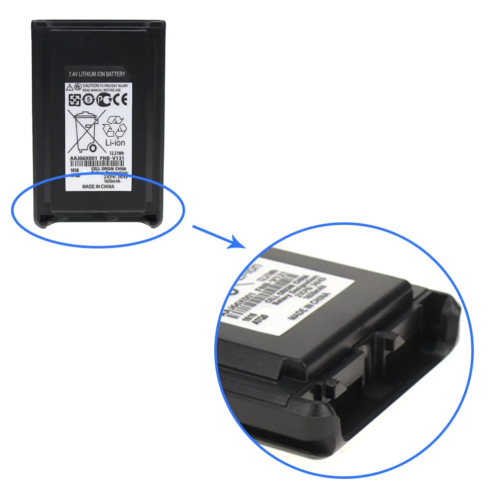 2X Replacement Battery for Vertex VX230 VX231 VX234 VX228 FNB V103LIA 1650mAh 5