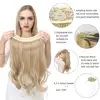 No Clip Wave Halo Hair Extensions Ombre Synthetic Natural Black Blonde Pink One Piece False Hairpiece Fish Line Fake Hair Piece ► Photo 3/6