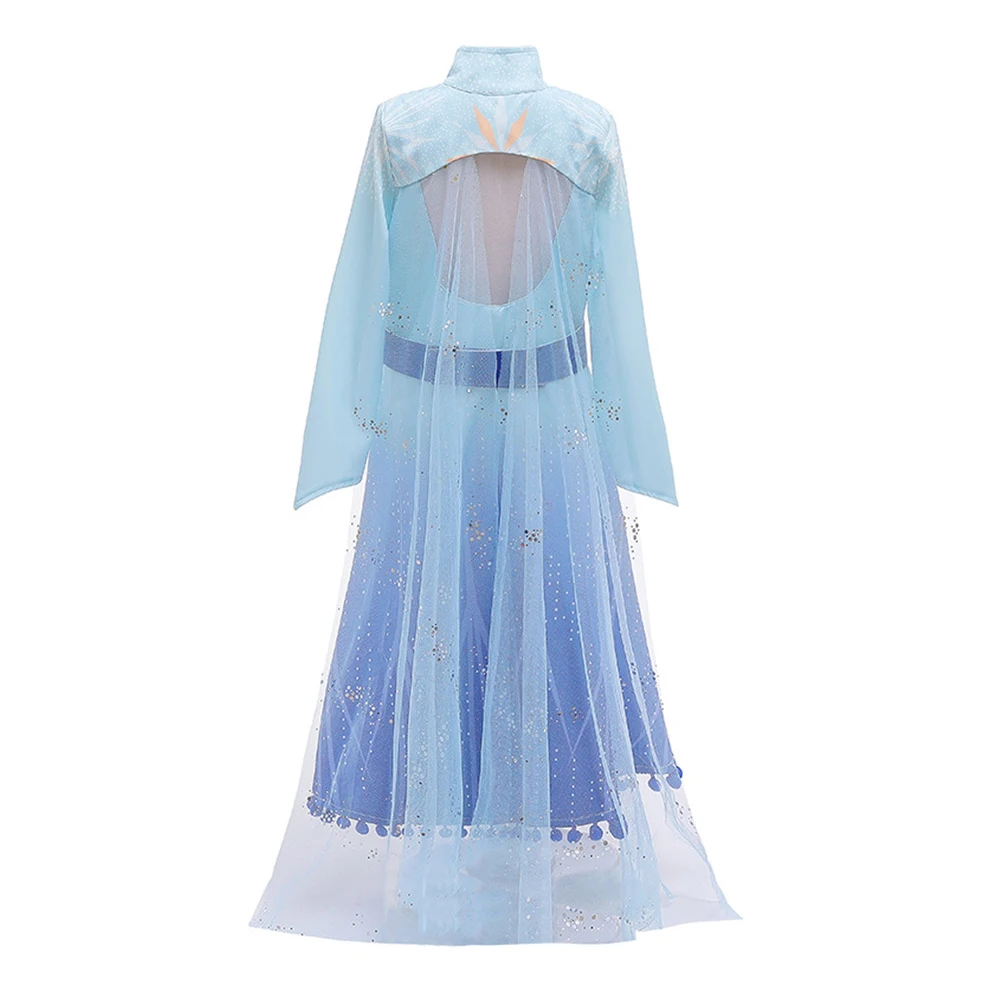 Snow Queen 2 Cosplay Elsa Anna Girls Dress Summer Casual Mesh Princess Dress Party Performance Costume 4-12 Years Kids Dresses