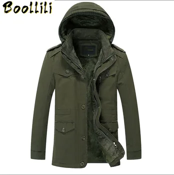 

2020 Winter Men's Windbreake Cargo Jacket Thick Velvet Thermal Down Parkas Casual Warm Padded Coats Plus Asian Size M-5XL 6XL