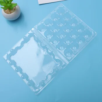 

50pcs 20 Grids Quail Egg Tray Plastic Transparent Egg Dispenser Holder Egg Container Packaging Box