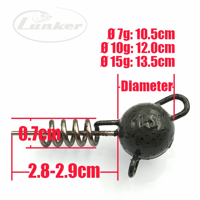 Lunker flexhead 7 г 10 г 15 г 3 шт. Тыква зеленая Красная светящаяся Щука Мускусная такелажная Мягкая приманка винт для приманки stinger rigs jig head weight