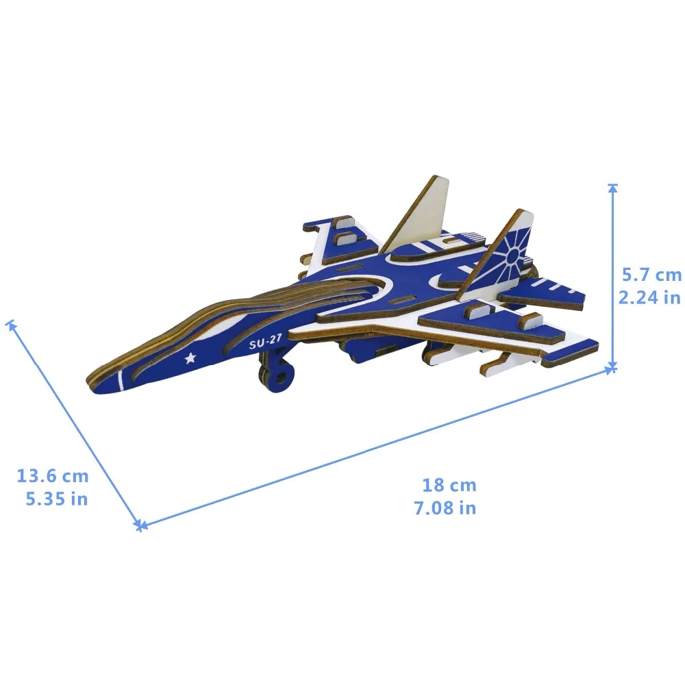 Sukhoi Su-27 DIY 3D деревянная головоломка по дереву набор для сборки лазерная резка деревянные игрушки для Рождественский подарок 3190