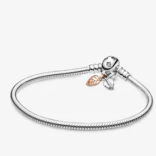 В форме листьев 925 пробы Серебряный браслет для женщин DIY ювелирные изделия браслеты со змеей подарки на день Святого Валентина день рождения год Рождество