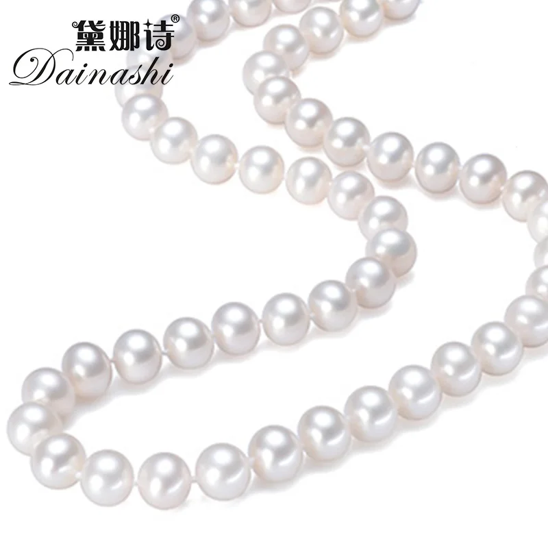 

Dainashi 14K Gold 100% AAA Quality Round White Freshwater Cultured Pearl Necklace for Women in 20" Matinee Length,Top Jewelry