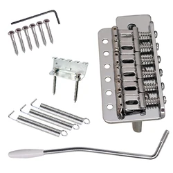 Tooyful 6 String Flat Saddle Tremolo Bridge System Roller Saddle Bridge Tremolo Bar for FD ST Electric Guitar