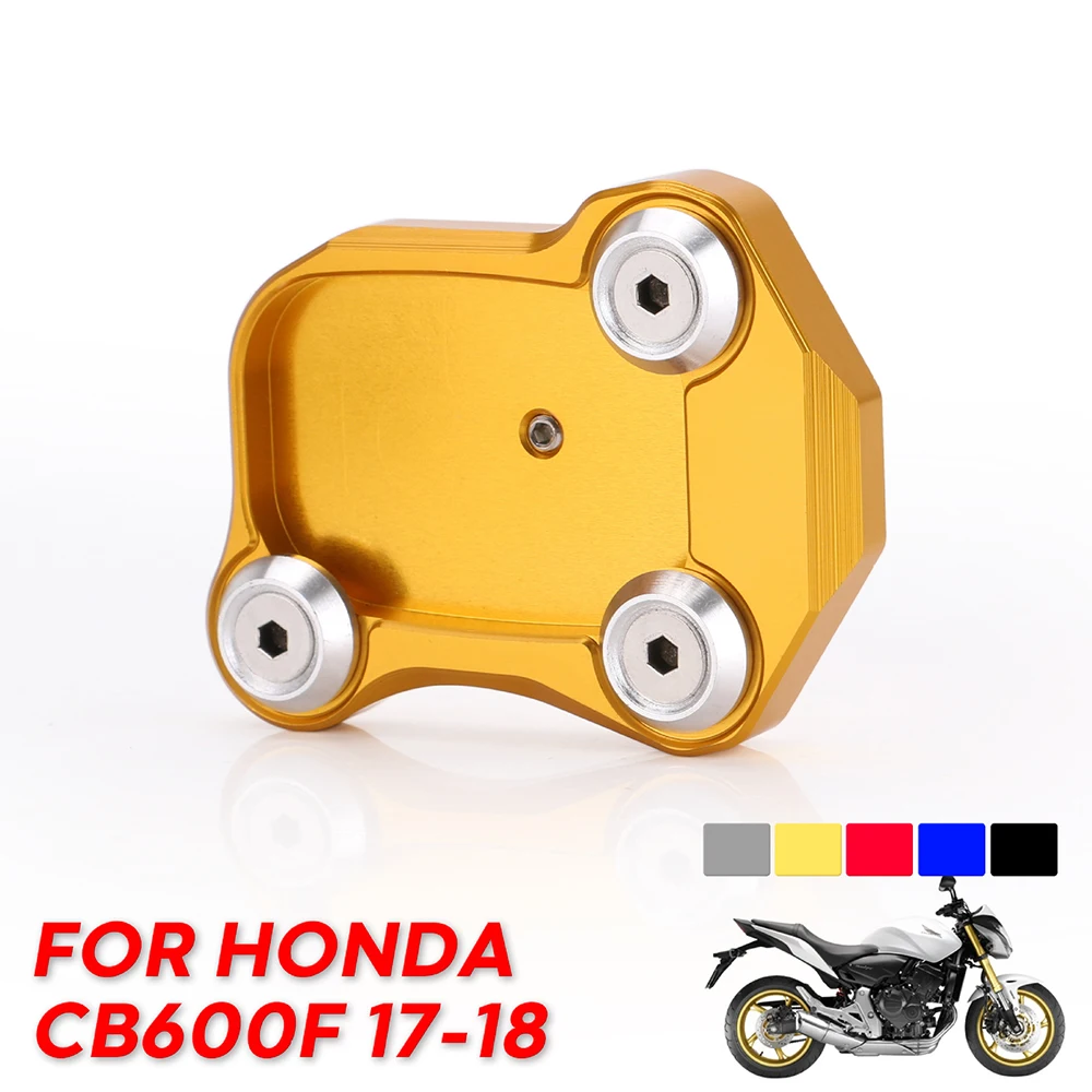 

Moto Side Stand Increase Motorcycle Side Aluminum CNC Widening Black For Honda CB600F CB650F Support Foot Pad Base Moto Stand 4