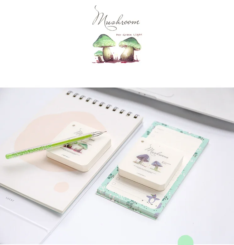 Корейские креативные кольца милые блокноты для заметок 100 страниц пустые листовые железные кольца блокнот офисный Грибной лес натуральный превосходный блокнот