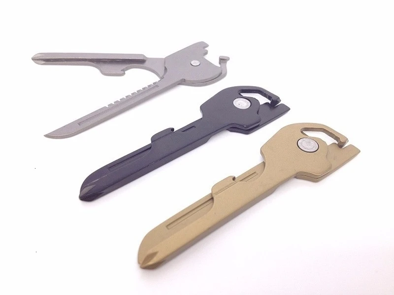 Многофункциональный 6 в 1 ключ карманный нож металлический кемпинг складной универсальный нож наружная отвертка для выживания открывалка Веревка резак