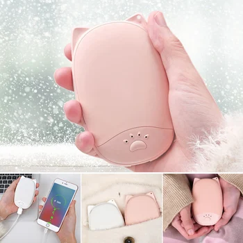 

5200mAh Cute USB Rechargeable LED Electric Hand Warmer Heater Travel Handy Mini Pocket Warmer Home Warming Product