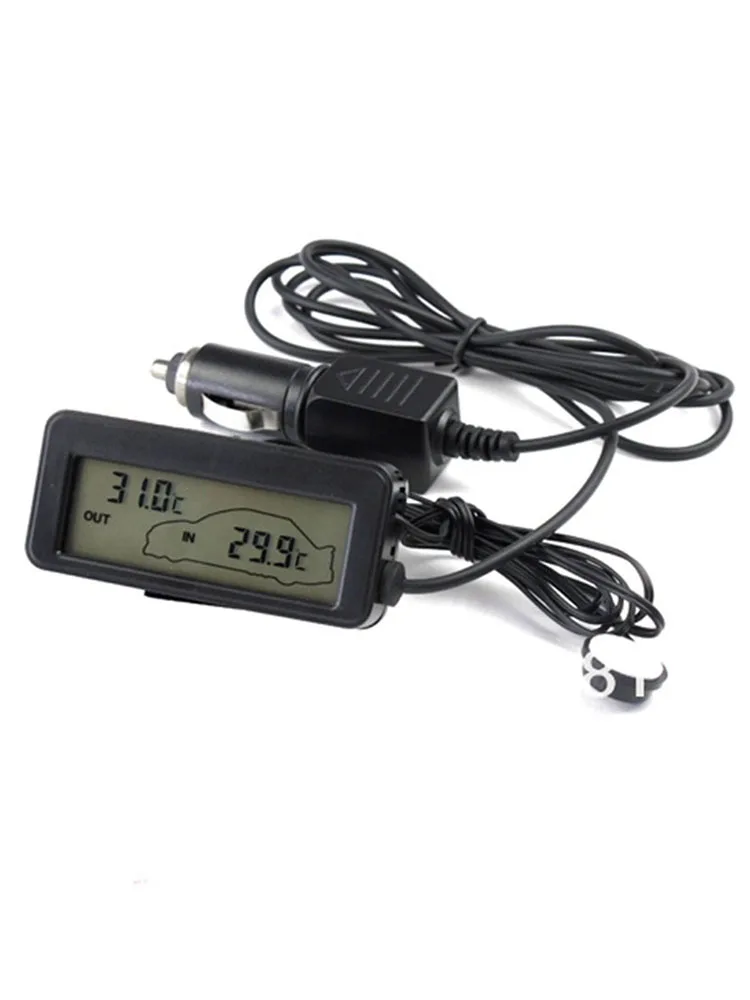 ЖК-дисплей цифровой термометр для автомобиля монитор мини 12 в транспортных средств авто внутренний измеритель температуры 1,5 м кабель сенсор