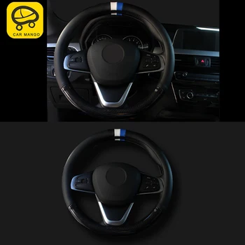 

CARMANGO Car Accessories Steering Wheel Cover Skidproof PU Leather Anti-Slip Trim Mat Pad Cushion for BMW X1 F48 2016-2020
