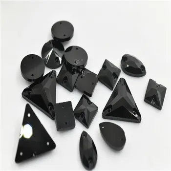 

black flatback sewing Beads Flatback rivoli teardrop square Sew On Strass For Clothing