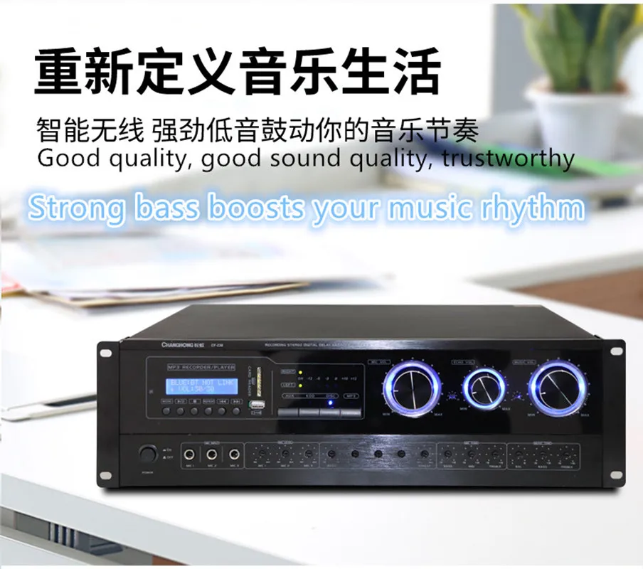 Мини CF-230 усилитель 5,1 канала 800 Вт домашний кинотеатр HIFI Bluetooth Сабвуфер KTV усилитель для караоке USB/SD - Цвет: Черный