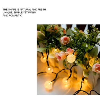 

50 LEDs Ball Solar Party Fairy Solar Light String Solar Panel Powered Exquisite Light Ball Design Holiday Decoration Light