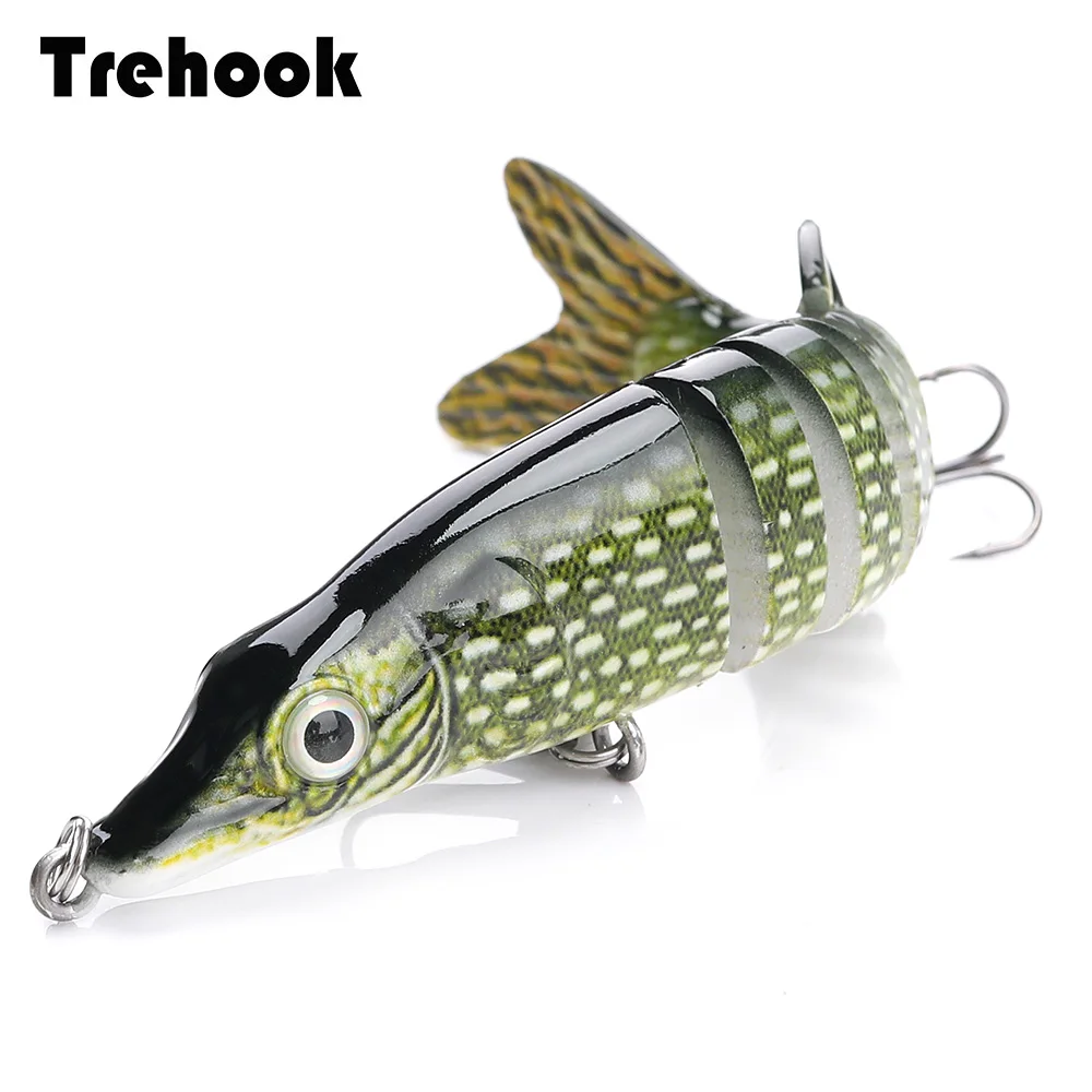 TREHOOK 10cm/12.5cm Pike Wobblers balıkçılık yapay yem sert çok eklemli Swimbait Crankbait gerçekçi balıkçılık sahte yemli olta takımı