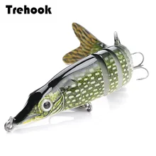 TREHOOK 10cm/12.5cm Pike Wobblers balıkçılık yapay yem sert çok eklemli Swimbait Crankbait gerçekçi balıkçılık sahte yemli olta takımı