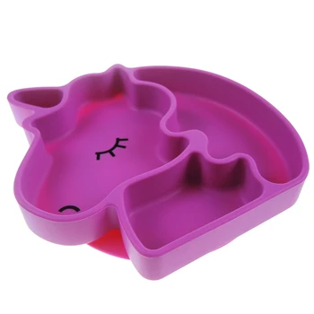 

Baby Unicorn Silicone Dish Feeding Plate For Baby Toddlers Non Slip Divided Tableware Plate Feeding Container Placemat