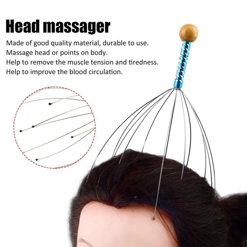 1 PC .anti-stress Scores Of Pains Octopus Head Head Skin Care Neck Relief Stress Relaxing Claw Massage Skin Care Massager