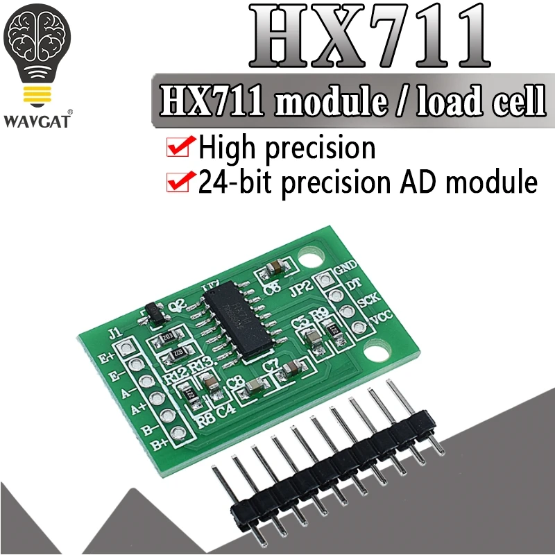 WAVGAT двухканальный HX711 взвешивания Давление Сенсор 24 бит точность A/D модуль для